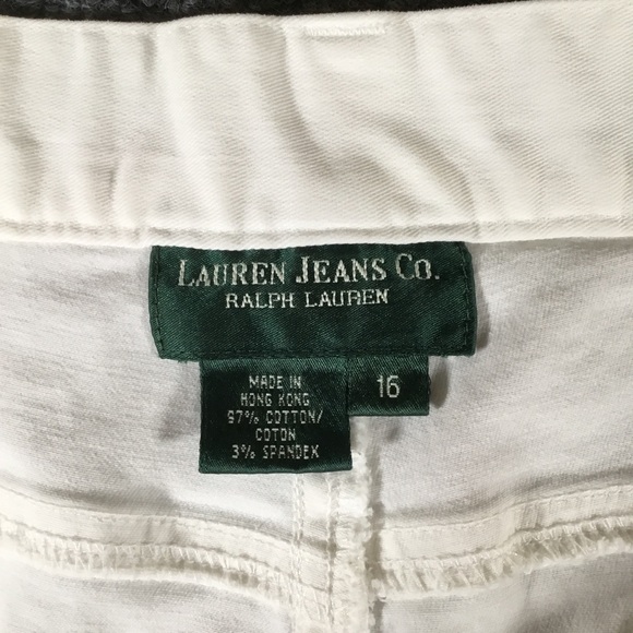 Lauren Jeans Co white cropped zipper leg opening women’s size 16 - Picture 3 of 9